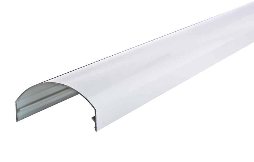 Hvid alu dækprofil 32,5 - 45 gr. 6000 mm